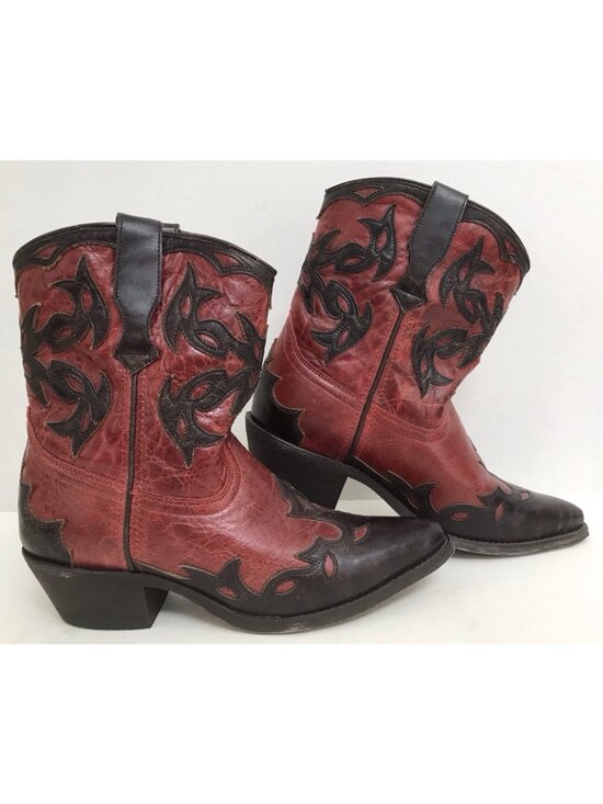 Laredo Red & Brown Leather Western Cowboy Boots Men\'s Size 7.5 main image 9